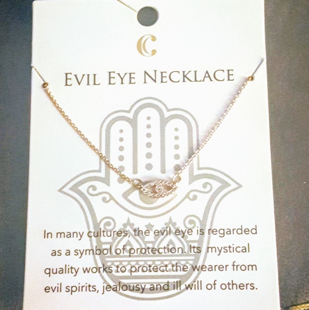 Delicate Rose Gold Evil Eye Pendant